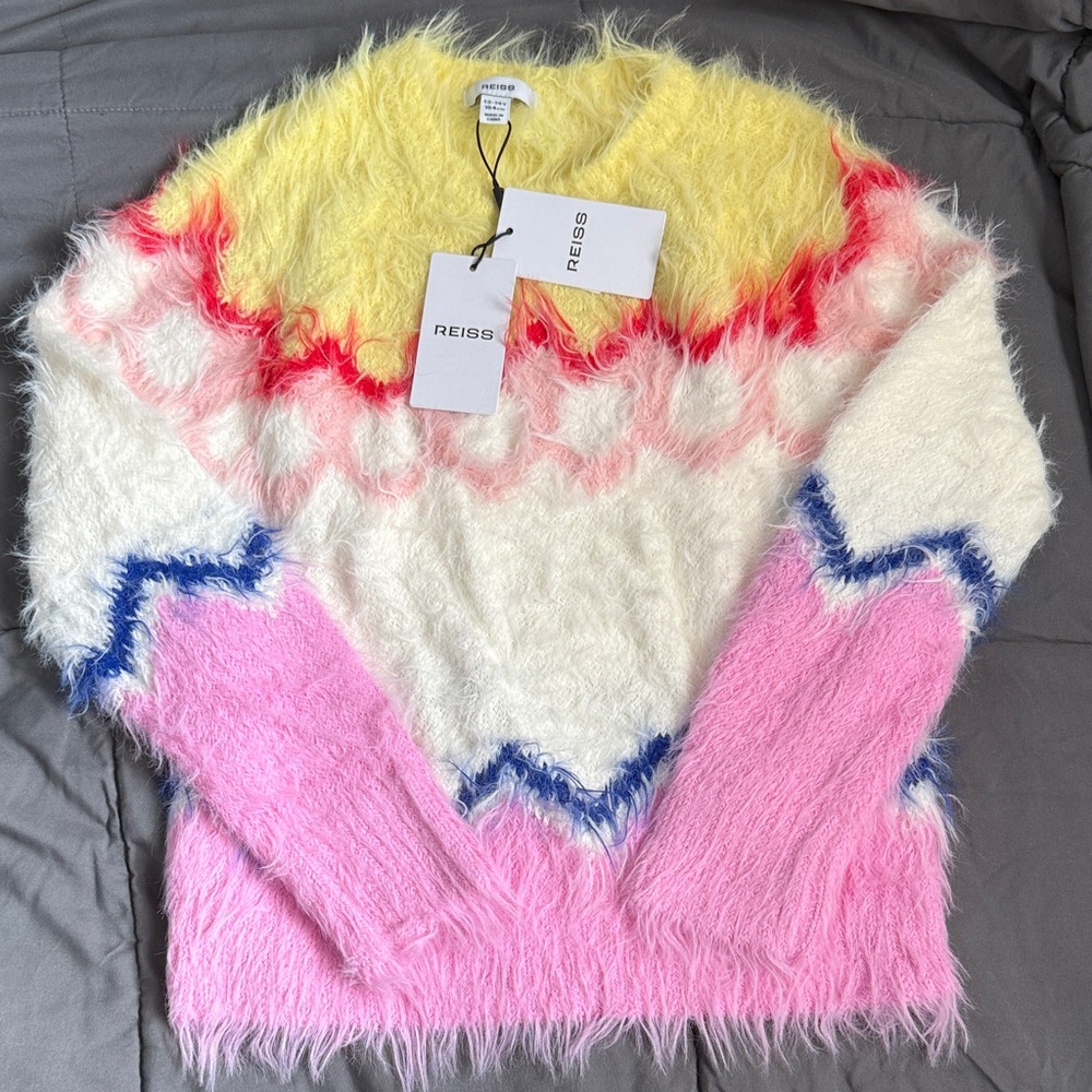 Reiss Colorful Fuzzy Sweater